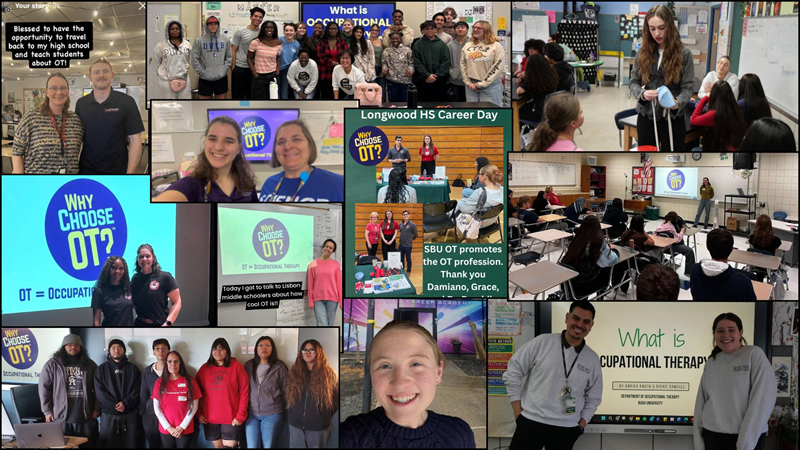 Collage of images of students participating in the Promote OT Challenge.